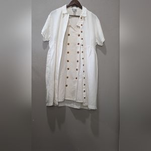 Cream linen coordinated set dress vintage